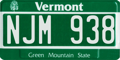 VT license plate NJM938