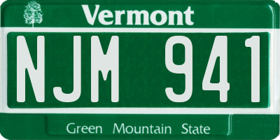 VT license plate NJM941