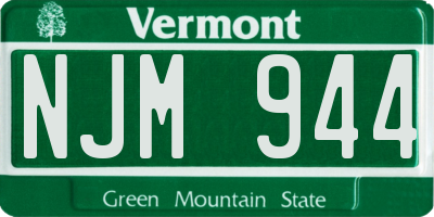 VT license plate NJM944