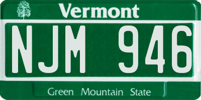VT license plate NJM946