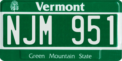 VT license plate NJM951