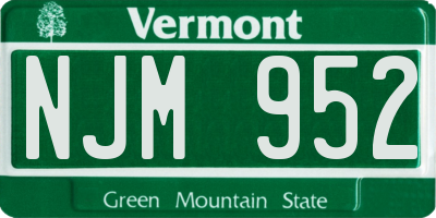VT license plate NJM952
