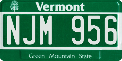 VT license plate NJM956