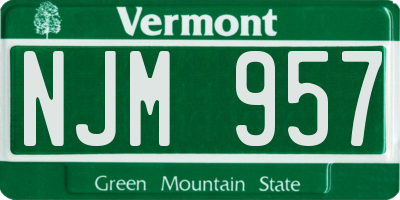 VT license plate NJM957