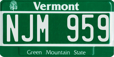VT license plate NJM959