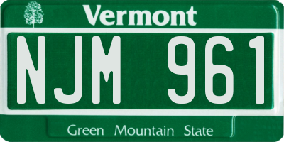 VT license plate NJM961