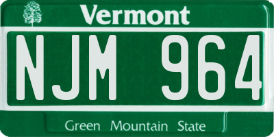 VT license plate NJM964