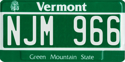 VT license plate NJM966