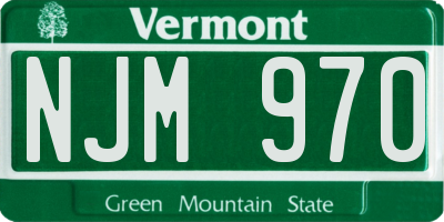 VT license plate NJM970