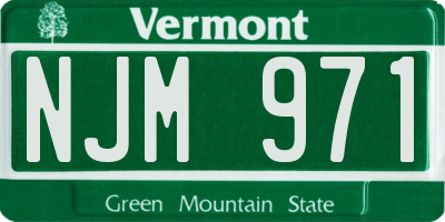 VT license plate NJM971