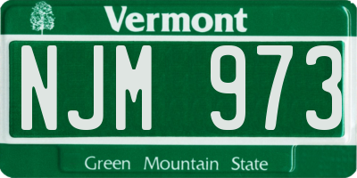 VT license plate NJM973