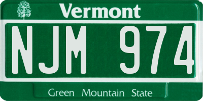 VT license plate NJM974