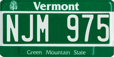 VT license plate NJM975