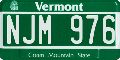 VT license plate NJM976