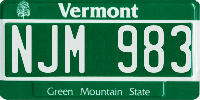 VT license plate NJM983
