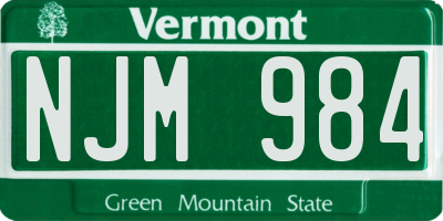 VT license plate NJM984