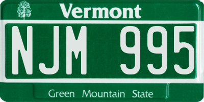 VT license plate NJM995