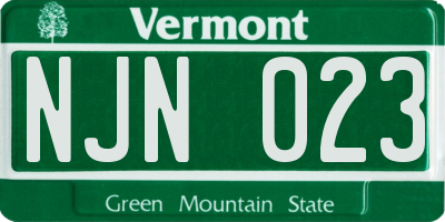 VT license plate NJN023
