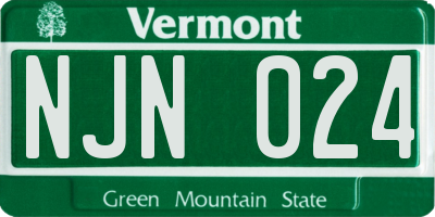 VT license plate NJN024