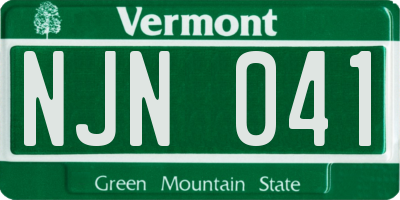 VT license plate NJN041