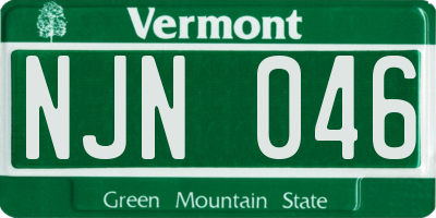 VT license plate NJN046