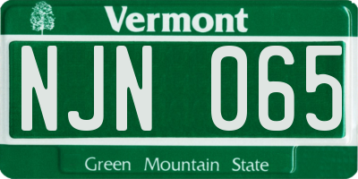 VT license plate NJN065