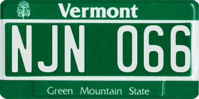 VT license plate NJN066
