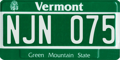 VT license plate NJN075