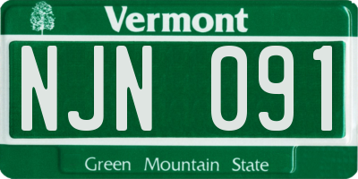 VT license plate NJN091