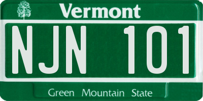 VT license plate NJN101