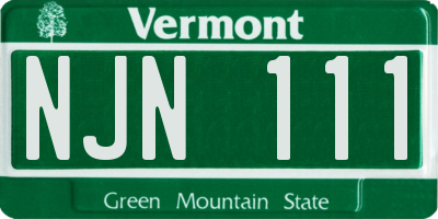 VT license plate NJN111