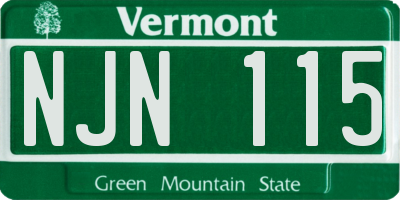 VT license plate NJN115
