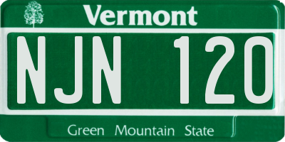 VT license plate NJN120