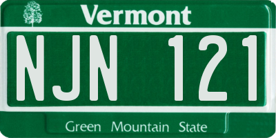 VT license plate NJN121