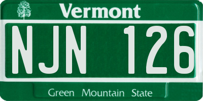 VT license plate NJN126