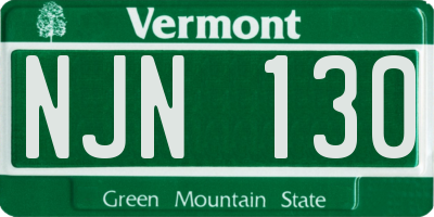 VT license plate NJN130