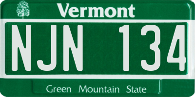 VT license plate NJN134