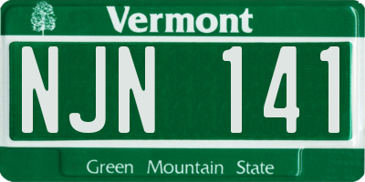 VT license plate NJN141