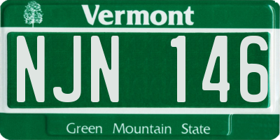 VT license plate NJN146