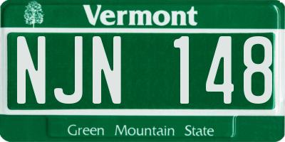 VT license plate NJN148