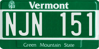 VT license plate NJN151