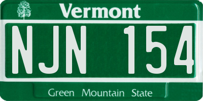 VT license plate NJN154