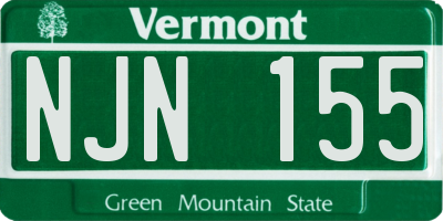 VT license plate NJN155