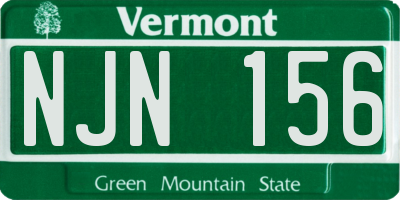VT license plate NJN156