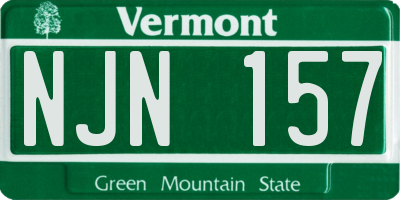 VT license plate NJN157