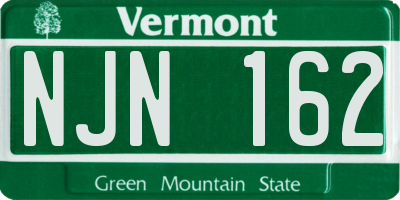 VT license plate NJN162