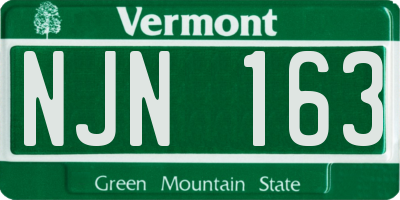 VT license plate NJN163