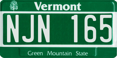 VT license plate NJN165