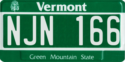 VT license plate NJN166