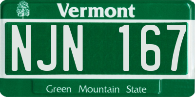 VT license plate NJN167